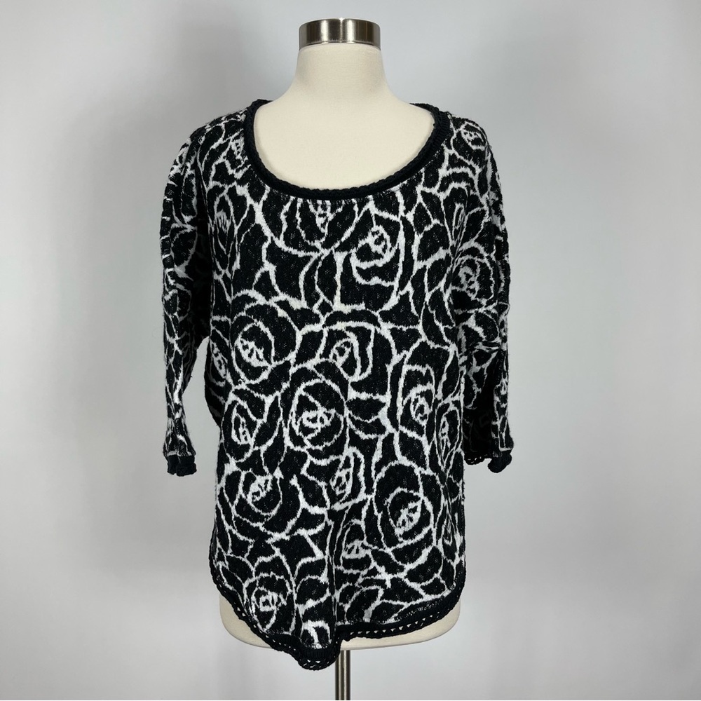 Anthropologie Moth rose pattern sweater